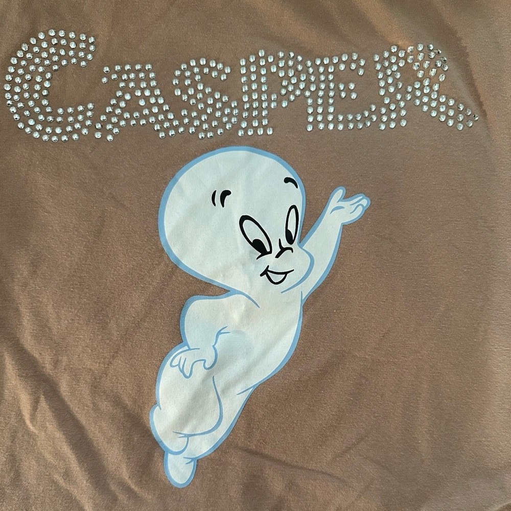 NWT Casper rhinestone embellished crop top T-shirt, size medium 👻